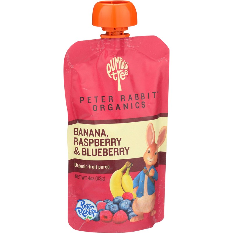 Peter Rabbit Organics Baby Raspberry Banana Blueberry, 4 oz