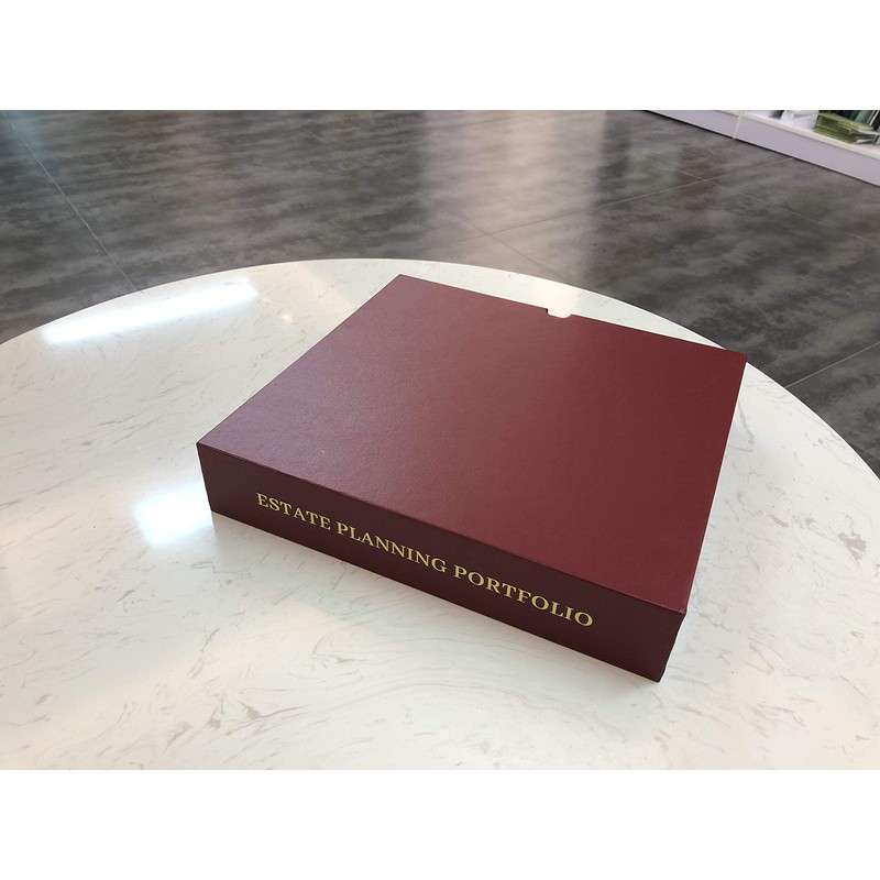 Red Estate Planning Binder with Slipcase and 11 Tabs, Holds