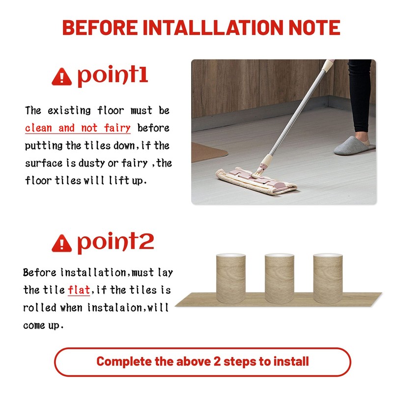 Peel and Stick Floor Tile, Waterproof Wood Grain Look Floor