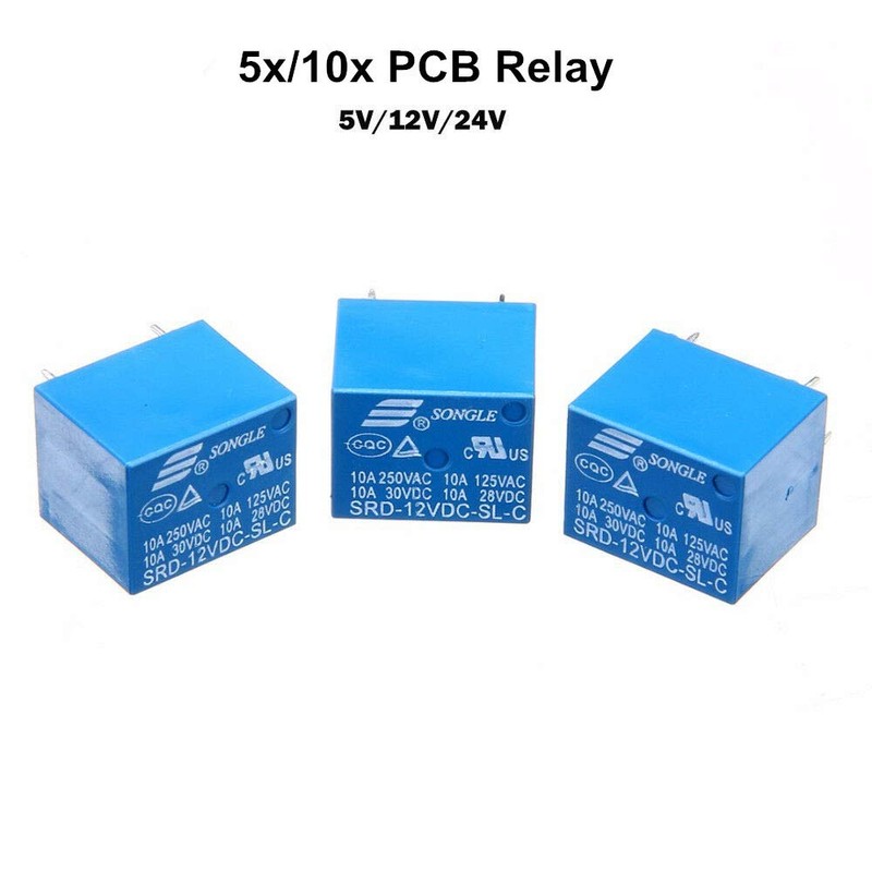PCB Relay - 10 Pcs DC 5V Coil 15A 250VAC