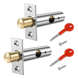 2 Pack Mortice Door Latch, Internal Door Bolts Door Catch Internal Door Lock with 2 Star Keys for Doors and Windows