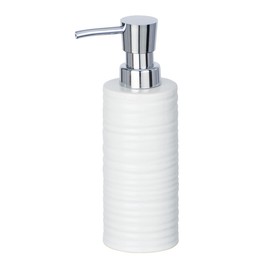 Wenko Mila Liquid Soap Dispenser Capacity 0.26 l White Ceramic Soap Dispenser, 8 x 6 x 18.5 cm