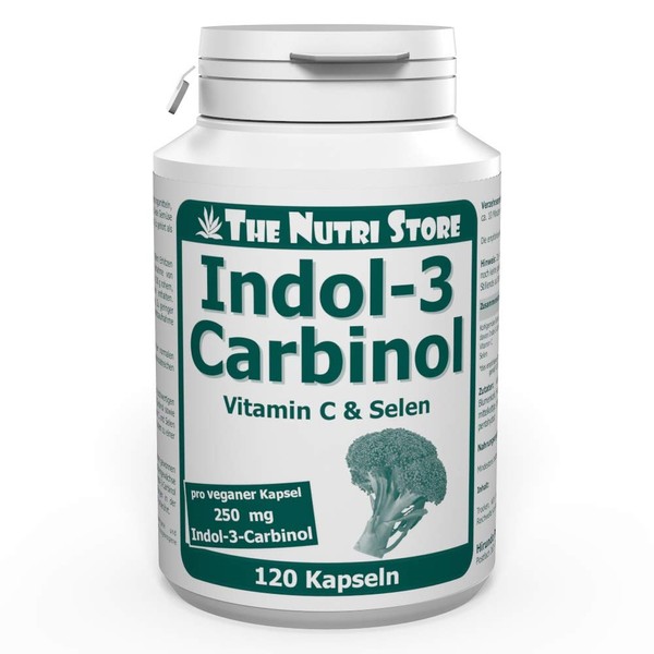 Indole-3-Carbinol 250 mg Vegan Capsules Pack of 120 with Vitamin C and Selenium