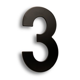 HASWARE 304 Stainless Steel Modern House Number Powder Coating Stylish Door Alphabet Plaque Street Home Decor (3, 6 Inch Black)