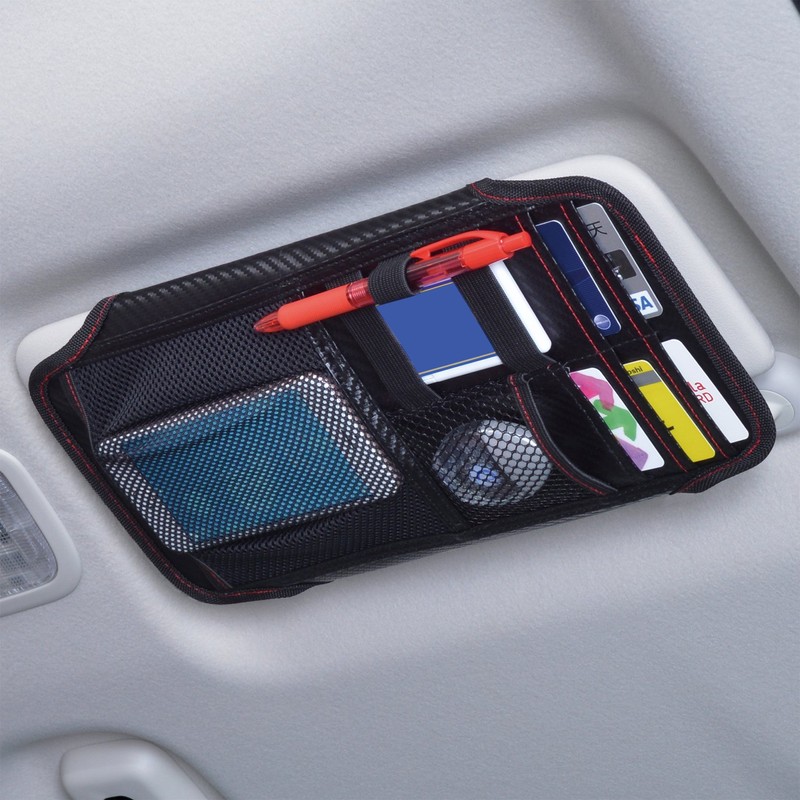 セイワ(SEIWA) 車内収納用品 サンバイザーポケット F カーボン ブラック W914