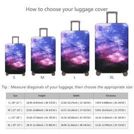 TRAVELKIN Travel Elastic Spandex Suitcase Protector Case, 18/24/28/32 Inch Suitcase Protective Cover, Thickened and Washable Luggage Cover (S(18"-21" luggage), Nebula)