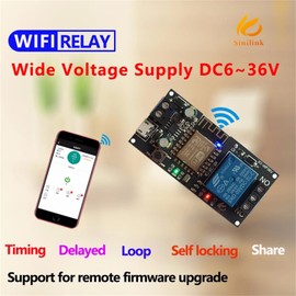 JESSINIE XY-WF36V ESP-12F WiFi Relay Module, DC 5V-36V Smart Home Automation, Mobile App Remote Control