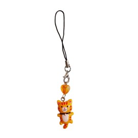 Kobeleen Cute Cat Pendant Phone Chain Strap Heart Charm Keychain Phone Lanyard Resin Keychain Bag Backpack Ornament Party Jewelry