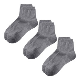 Gunze Acedron Socks, 3 Pairs Set, Short Length, Women's, Mokugre-, 22.0-24.0 cm