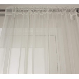 NIM Textile Elegant Sheer Voile Curtains Panels, Rod Pocket Top, 2 panles 140 cm x 230 cm Each, Beige, Love Inn Collection