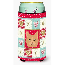 Caroline's Treasures CK5160TBC Selkirk Rex Cat Love Tall Boy Hugger, Red Can Cooler Sleeve Hugger Machine Washable Drink Sleeve Hugger Collapsible Insulator Beverage Insulated Holder