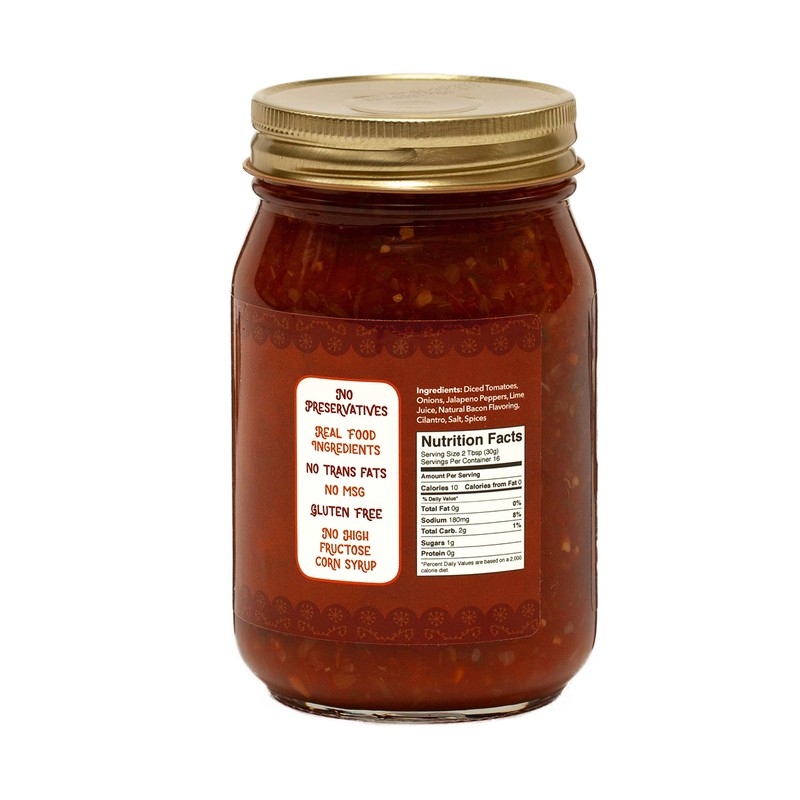 Green Jay Gourmet Bacon Salsa - Medium Heat Salsa with