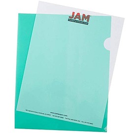 JAM PAPER Plastic Sleeves - Letter Size - 9 x 11 1/2 - Green Project Pockets - 12 Page Protectors/Pack
