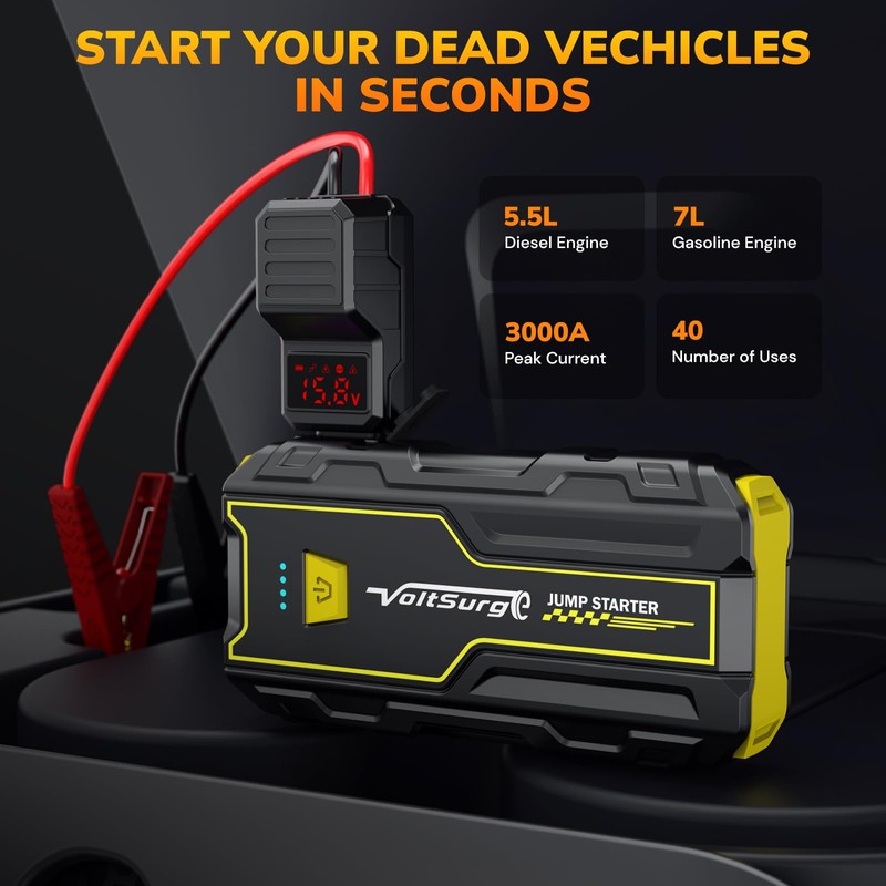 4000A Car Jump Starter, VoltSurge Jumper Starter Portable for Engine