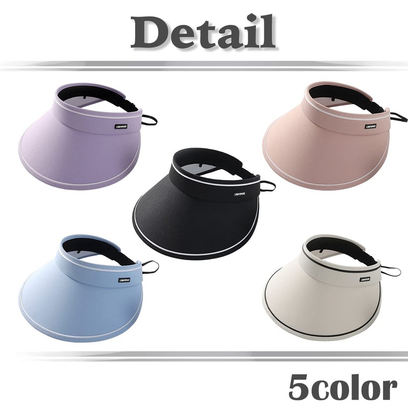 White Fang CA531 Women's Visor, Sun Visor, Plain, Hat, Foldable,