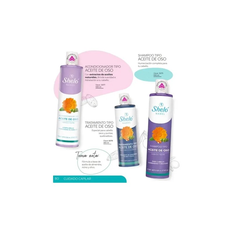 Acondicionador Tipo Aceite De Oso Shelo Nabel 530ml 2 Piezas