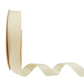 Abbaoww 1 Inch 50 Yards Solid Ivory Grosgrain Ribbon Striped Ribbon for Wedding Decor Gift Wrapping DIY Projects