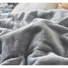 Jameswish Faux Fur Duvet Cover Set Ultra Soft Marbled Ivory