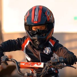 ILM Youth Kids ATV Motocross Helmet Goggles Sports Gloves Dirt Bike Motorcycle Off Road DOT Approved B07 (Youth-M, Red/Silver)