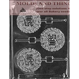 50TH LOLLY numbers and letters Chocolate candy mold With Copywrited molding Instructions