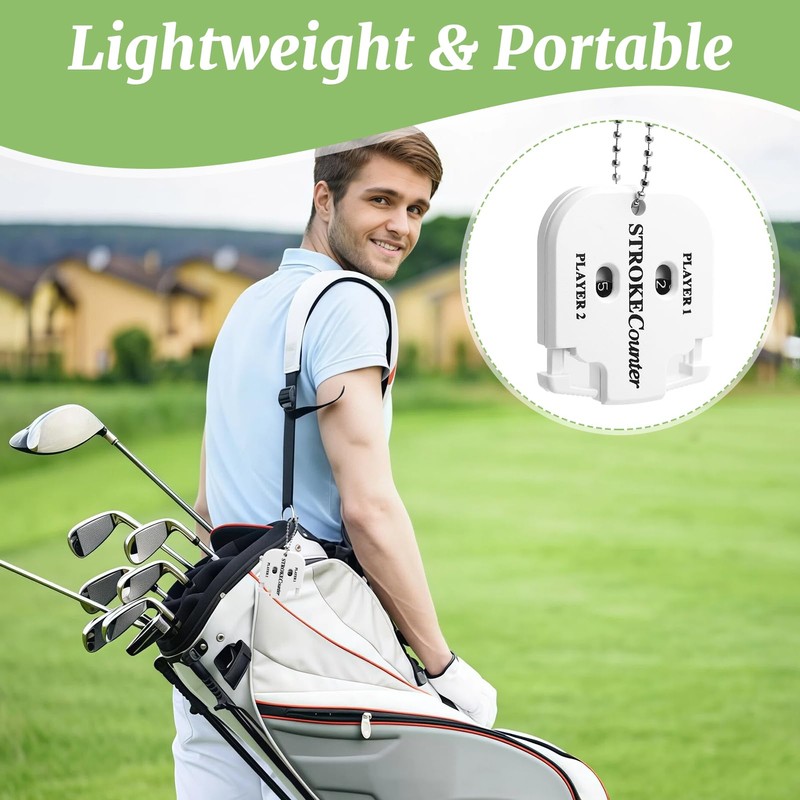 Aihoom 2PCS Golf Stroke Counter, Clicker Counter with Keychain, Portable