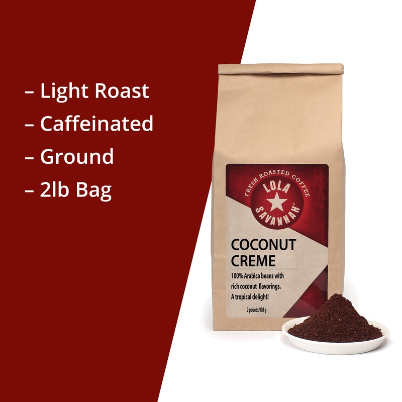 Lola Savannah Coconut Crème Ground Coffee - Smooth Gourmet Arabica
