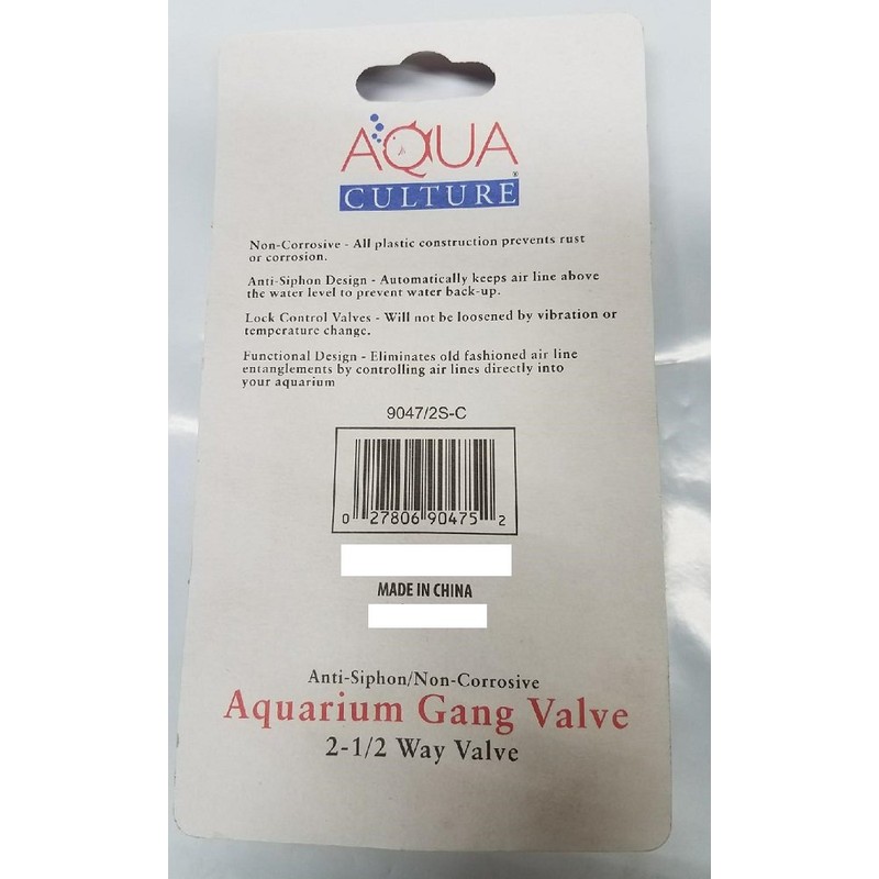 Aquarium 2-1/2 Way Gang Valve, 1 Ct-Aqua Culture-0002780690475