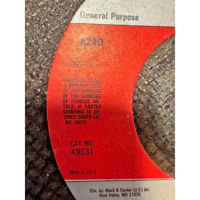 Black & Decker 5 Pack 9"x1/8"x7/8" Cut-off Wheel - Metal