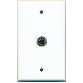 Wallplate City 1 PORT 3.5mm Headphone Jack Port Wall Plate Coupler Hide Cable-Wire-Cor
