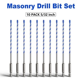 10 Pack 5/32 inch Concrete Drill Bit Set,Masonry Drill Bit Set
