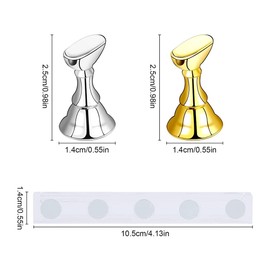 Acrylic Nail Display Stand, Magnetic Nail Tip Holder, 2 Pieces Acrylic Nail Practice Stand, for DIY Manicure Salon (Gold, Silver)