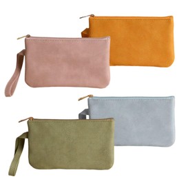 4 Pieces Pu Leather Storage Bag, Mini Storage Bag, Portable Storage Bag, Waterproof Clutch Bag, Women's Storage Bag