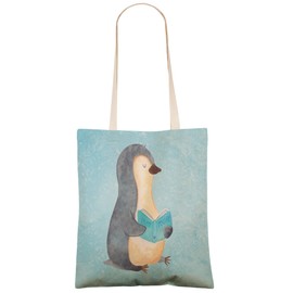 Mr. & Mrs. Panda Shopping Bag Penguin Book, blue