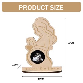 RTRTGS 1 Piece Pregnant Mum Bump Photo Ultrasonic Sonogram Wooden Picture Frame Expectant Mother Photo Love at First Sight Display Keepsake