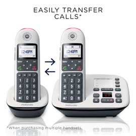 Motorola CD5011 DECT 6.0 Cordless Phone with Answering Machine, Call Block and Volume Boost, White, 1 Handset