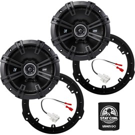 KICKER Front Door 6.5 Speakers Kit for Hyundai Ioniq 5/6 2022-2024 Upgrade Kit - Pair of DS Series 6 1/2 Inch Coaxial Speakers with Adapters and Harnesses - DSC650, 43DSC6504