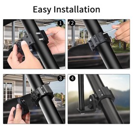 Utv Whip Light Mount, 1.75 to 2 Inch Roll Cage 360° Rotation Aluminium Alloy Flag Utv Whip Mount Easy Installation Light Bar Mounts for Maverick X3 Sand Rails SxS