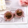 TOSGMLOUS Round flower Sunglasses for Kids Girl Boys Matte Coloful