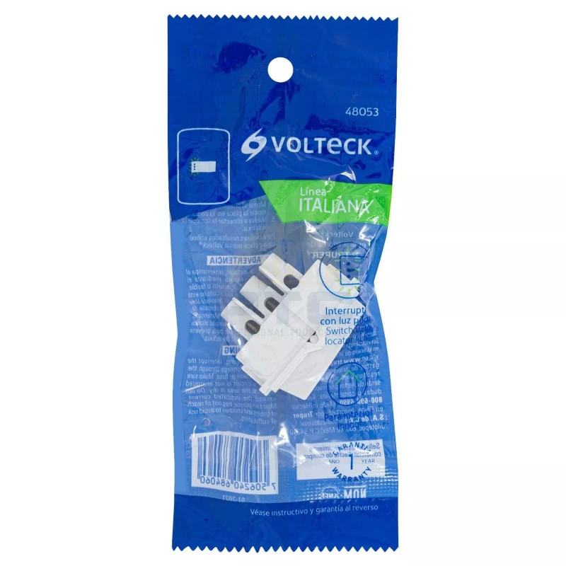 Volteck APSEP-IB Single switch with pilot light, Italian line, white