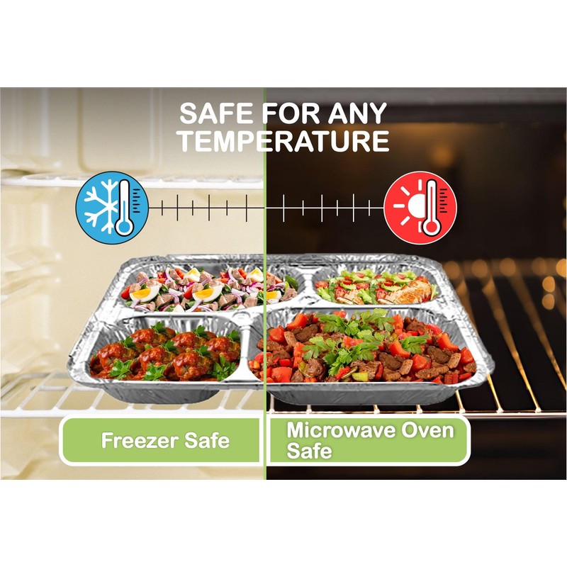 M1SS (Pack of 120) Square Aluminium Foil Trays Food Container