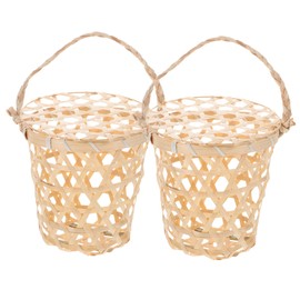 Outanaya Small Round Basket Set Handmade Woven Egg Baskets Vintage Style Sundries Bins