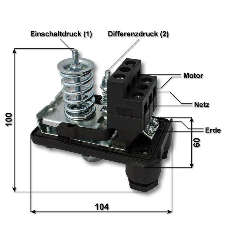 Pressure Switch for Domestic Waterworks Pressure Switch Fountain Pump -