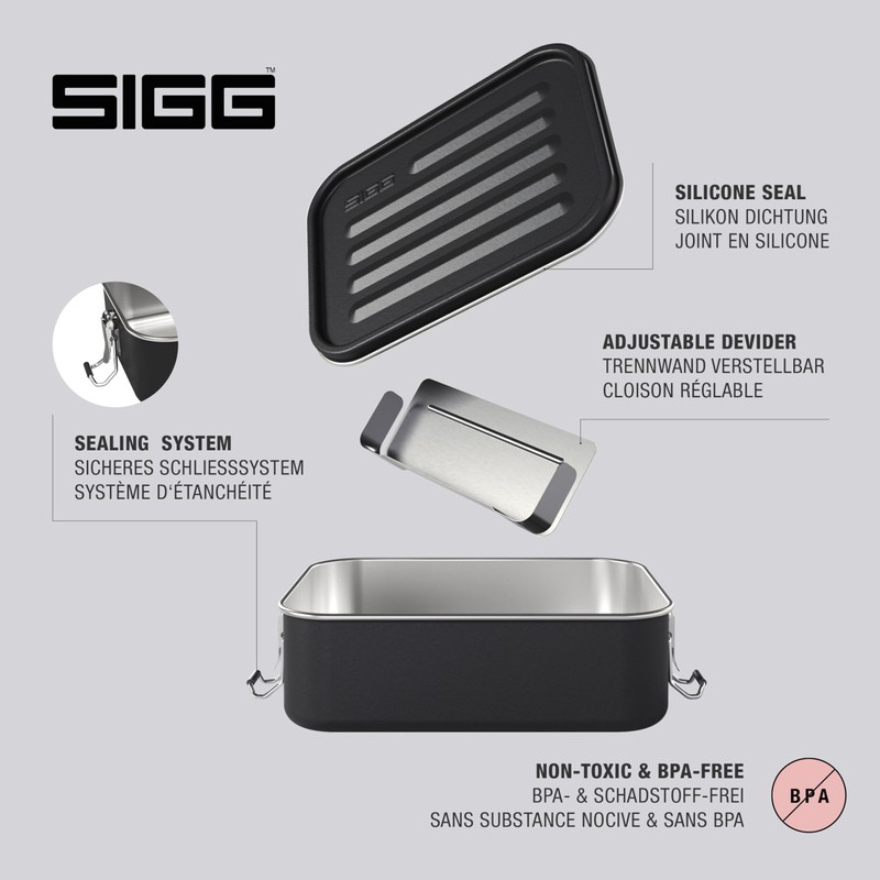Sigg Gemstone Box Obsidian Lunch Box, Leak-proof Lunch Box for