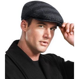 Wantonfy Men's Beret Cap Flat Cap Barret Flat Cap Newsboy Beret Hat, Blue check