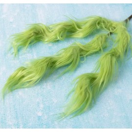 Adorable Lime Green Bendable Faux Fur Fuzzy Fluffy Green Monster Twisted Spiral Christmas Pick Ornament Spray Wreath Tree Topper Garland