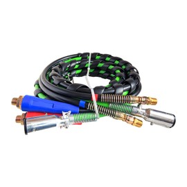 Road Superior Truck Parts 12 Foot 3 IN 1 ABS Rubber Air Line Hose and 7 Way Electric Assembly Wrap with Spring Tender Kit and Gladhand Locks