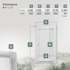 Vent Systems 6" x 12" Inch Metal Access Panel - Access Door for Inspection, Plumbing and Electrical Utility Service - Drywall, Wall and Ceiling Mount Wall Plate - Basement Crawl Space Door