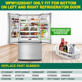 [2 PACK] Upgraded WPW10289497 Refrigerator Door Bin Replacement, Compatible with Whirlpool Fridge Door Shelf Parts W10289497 Door Bin Bucket 12699206 WRF535SWHV WRF535SMBM 59673504300 Door Shelves