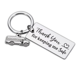 KINMES School Bus Driver Appreciation Gifts Christmas Stocking Stuffer Birthday Gifts for Bus Drivers Keychain Thank You Gifts for New Driver, Retirement Thanksgiving Day Leaving Graduation Keepsake