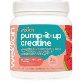 Wellah Pump-It-Up Creatine (100 Servings, Watermelon Slush) - Creatine Monohydrate with Dandelion, Uva Ursi, & Cranberry Extract